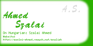 ahmed szalai business card